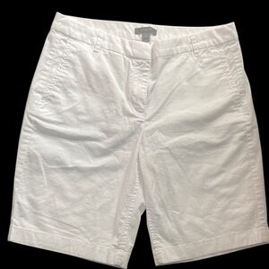 J. Crew White Flat Front Shorts Timeless Style